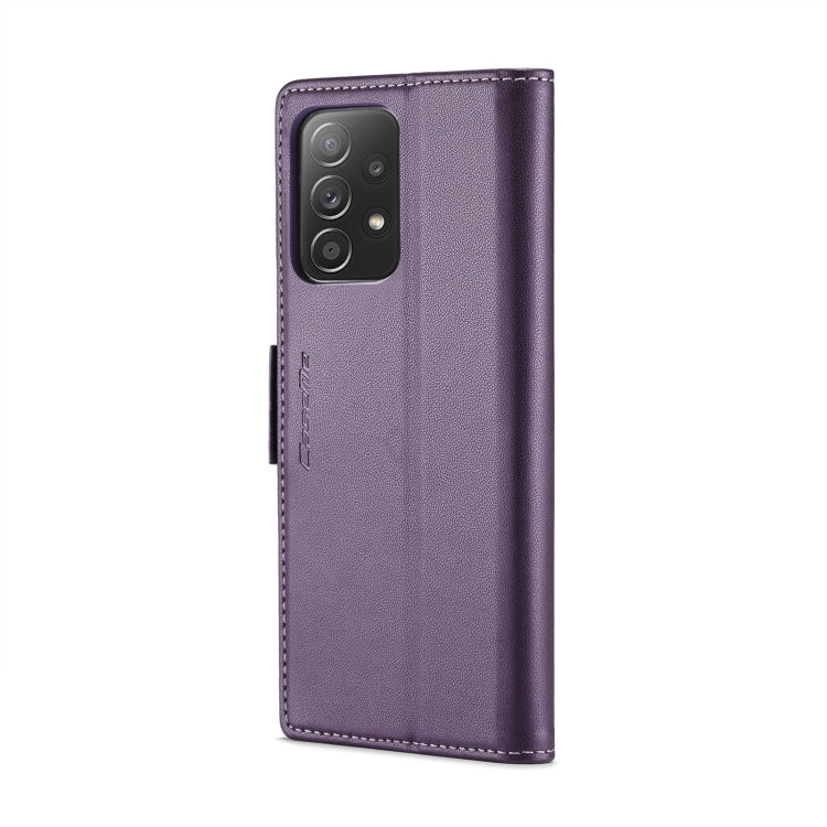 For Samsung Galaxy A52/A52s 5G CaseMe 023 Butterfly Buckle Litchi Texture RFID Anti-theft Leather Phone Case(Pearly Purple)