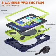For Xiaomi Pad 6 / 6 Pro Silicone Hybrid PC Tablet Case with Holder & Shoulder Strap(Navy Blue Olivine)