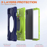 For Xiaomi Pad 6 / 6 Pro Silicone Hybrid PC Tablet Case with Holder & Shoulder Strap(Navy Blue Olivine)