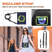 For Xiaomi Pad 6 / 6 Pro Silicone Hybrid PC Tablet Case with Holder & Shoulder Strap(Navy Blue Olivine)