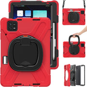 For Xiaomi Pad 6 / 6 Pro Silicone Hybrid PC Tablet Case with Holder & Shoulder Strap(Red)
