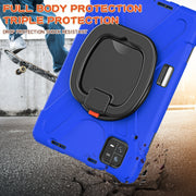 For Xiaomi Pad 6 / 6 Pro Silicone Hybrid PC Tablet Case with Holder & Shoulder Strap(Blue)