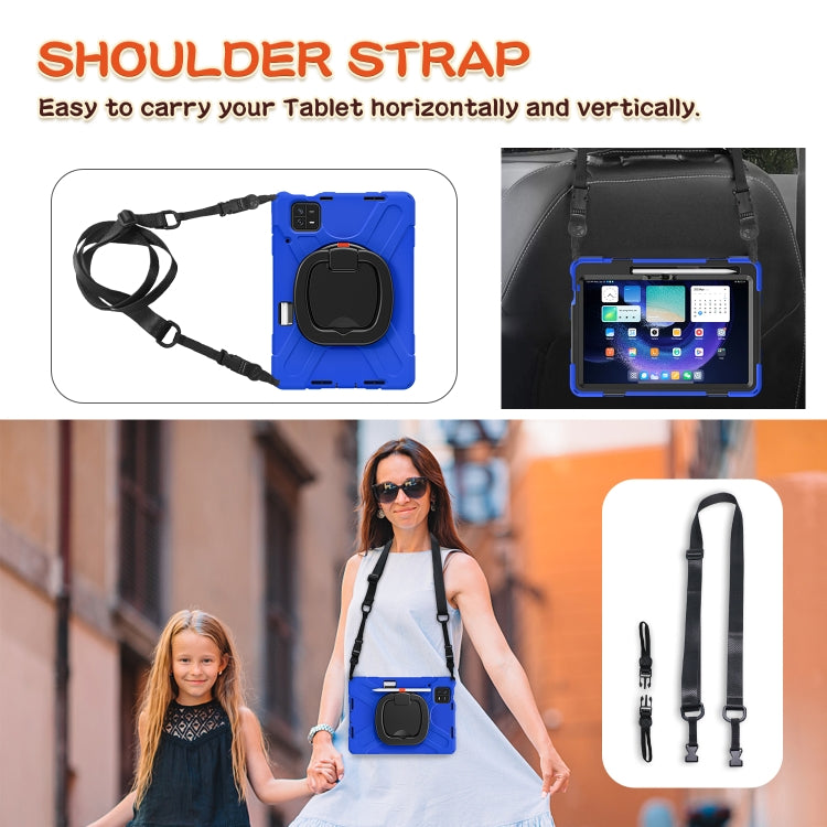 For Xiaomi Pad 6 / 6 Pro Silicone Hybrid PC Tablet Case with Holder & Shoulder Strap(Blue) - free shipping - PMC TechLife - Order now!