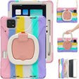 For Xiaomi Pad 6 / 6 Pro Silicone Hybrid PC Tablet Case with Holder & Shoulder Strap(Colorful Pink) -  by PMC TechLife | Online Shopping South Africa | PMC TechLife