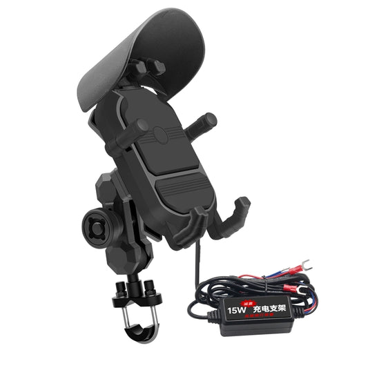 WUPP CS-1848B2 15W Motorcycle Wireless Fast Charging Phone Navigation Holder, Style:Handlebars - free shipping - PMC Jewellery - Order now!