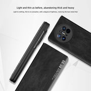 For Huawei Mate X3 Retro Magnetic Side Window View Leather Smart Phone Case(Green)