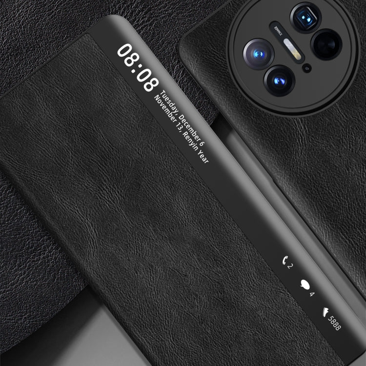 For Huawei Mate X3 Retro Magnetic Side Window View Leather Smart Phone Case(Green) - free shipping - PMC TechLife - Order now!