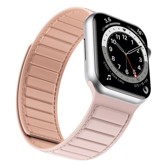 Magnetic Silicone Watch Band For Apple Watch SE 40mm(Pink)