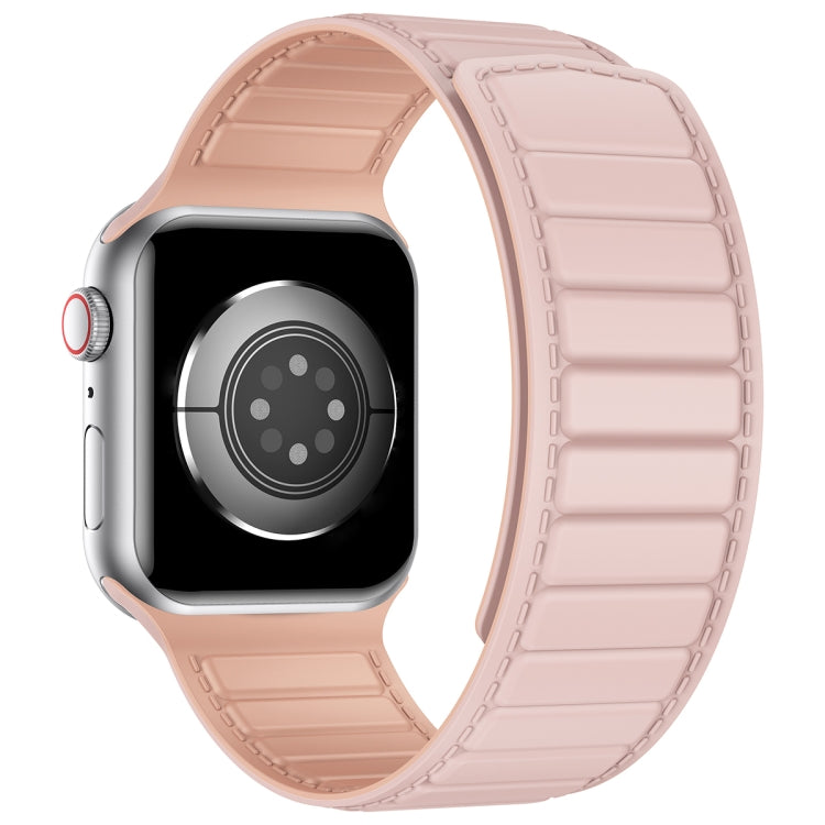 Magnetic Silicone Watch Band For Apple Watch SE 40mm(Pink)