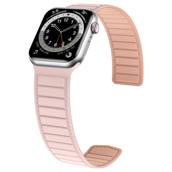 Magnetic Silicone Watch Band For Apple Watch SE 40mm(Pink)