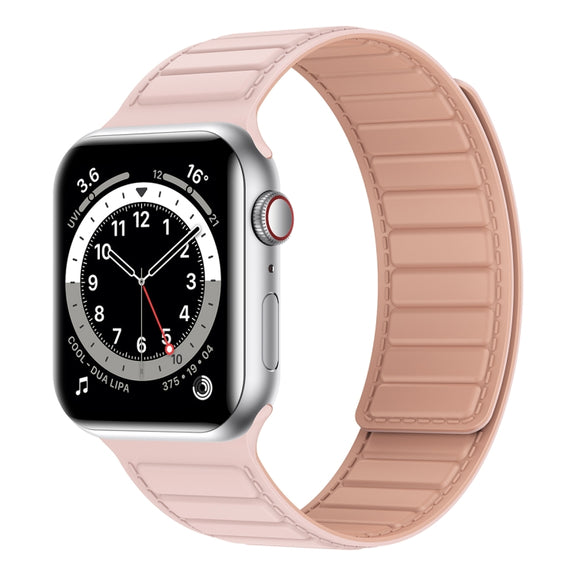 Magnetic Silicone Watch Band For Apple Watch SE 40mm(Pink)