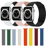 Magnetic Silicone Watch Band For Apple Watch SE 40mm(Pink)