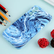For Samsung Galaxy S22+ 5G Marble Pattern Phone Case(Navy Blue White)