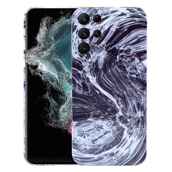 For Samsung Galaxy S22 Ultra 5G Marble Pattern Phone Case(Black White)
