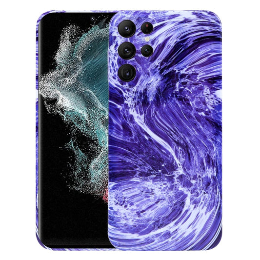 For Samsung Galaxy S22 Ultra 5G Marble Pattern Phone Case(Purple White) - free shipping - PMC Jewellery - Order now!