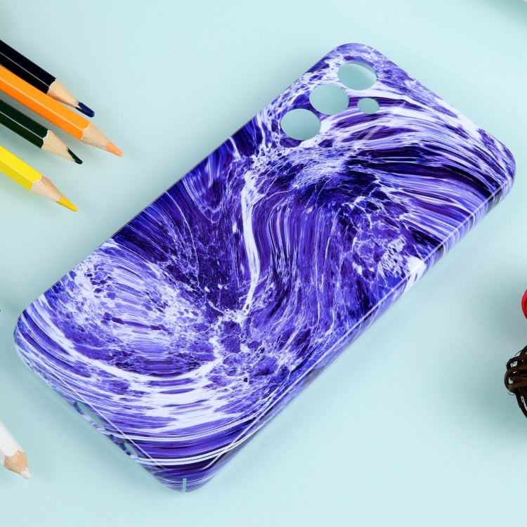 For Samsung Galaxy A54 Marble Pattern Phone Case(Purple White)
