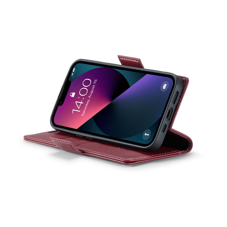 For iPhone 14 Plus CaseMe 023 Butterfly Buckle Litchi Texture RFID Anti-theft Leather Phone Case(Wine Red) - iPhone 14 Plus Cases by CaseMe | Online Shopping South Africa | PMC TechLife | Buy Now Pay Later Mobicred