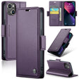For iPhone 14 Plus CaseMe 023 Butterfly Buckle Litchi Texture RFID Anti-theft Leather Phone Case(Pearly Purple) - iPhone 14 Plus Cases by CaseMe | Online Shopping South Africa | PMC TechLife | Buy Now Pay Later Mobicred