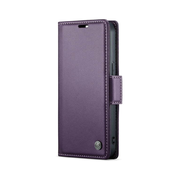 For iPhone 14 Plus CaseMe 023 Butterfly Buckle Litchi Texture RFID Anti-theft Leather Phone Case(Pearly Purple) - iPhone 14 Plus Cases by CaseMe | Online Shopping South Africa | PMC TechLife | Buy Now Pay Later Mobicred