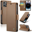 For iPhone 14 Pro Max CaseMe 023 Butterfly Buckle Litchi Texture RFID Anti-theft Leather Phone Case(Brown) - iPhone 14 Pro Max Cases by CaseMe | Online Shopping South Africa | PMC TechLife | Buy Now Pay Later Mobicred