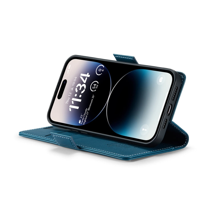 For iPhone 14 Pro Max CaseMe 023 Butterfly Buckle Litchi Texture RFID Anti-theft Leather Phone Case(Blue) - iPhone 14 Pro Max Cases by CaseMe | Online Shopping South Africa | PMC TechLife | Buy Now Pay Later Mobicred