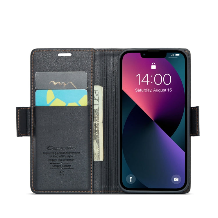 For iPhone 13 mini CaseMe 023 Butterfly Buckle Litchi Texture RFID Anti-theft Leather Phone Case(Black) - iPhone 13 mini Cases by CaseMe | Online Shopping South Africa | PMC TechLife | Buy Now Pay Later Mobicred
