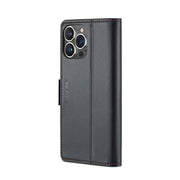 For iPhone 13 Pro CaseMe 023 Butterfly Buckle Litchi Texture RFID Anti-theft Leather Phone Case(Black)
