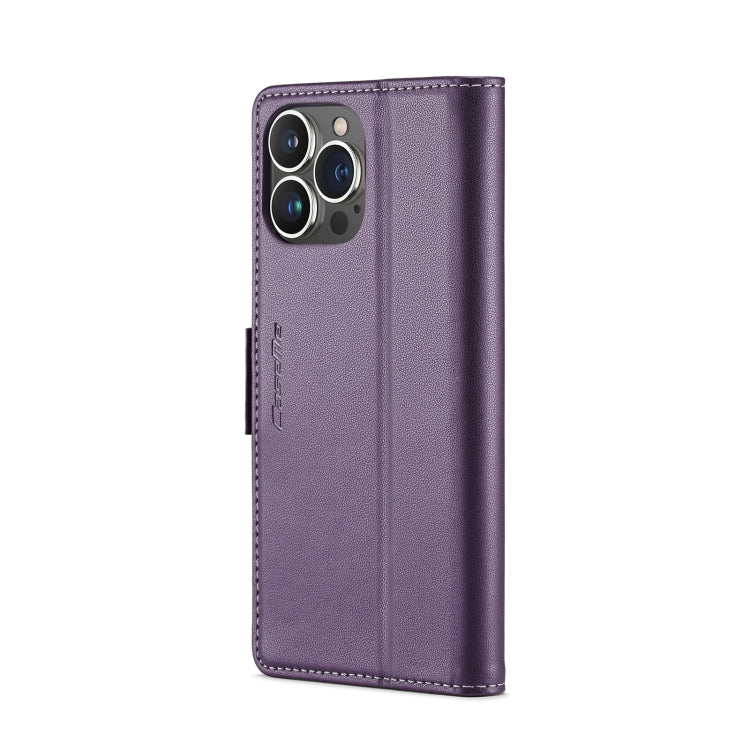For iPhone 13 Pro CaseMe 023 Butterfly Buckle Litchi Texture RFID Anti-theft Leather Phone Case(Pearly Purple) - iPhone 13 Pro Cases by CaseMe | Online Shopping South Africa | PMC TechLife | Buy Now Pay Later Mobicred