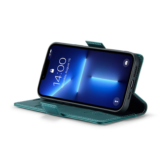 For iPhone 13 Pro Max CaseMe 023 Butterfly Buckle Litchi Texture RFID Anti-theft Leather Phone Case(Pearly Blue)