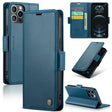 For iPhone 12 Pro Max CaseMe 023 Butterfly Buckle Litchi Texture RFID Anti-theft Leather Phone Case(Blue) - iPhone 12 Pro Max Cases by CaseMe | Online Shopping South Africa | PMC TechLife