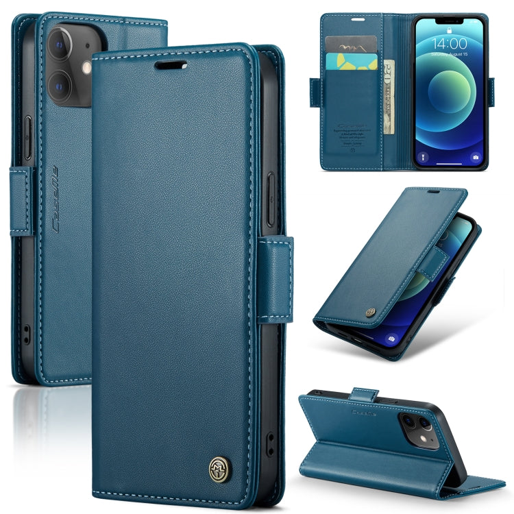 For iPhone 12 mini CaseMe 023 Butterfly Buckle Litchi Texture RFID Anti-theft Leather Phone Case(Blue) - iPhone 12 mini Cases by CaseMe | Online Shopping South Africa | PMC TechLife
