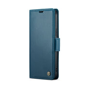For iPhone 12 mini CaseMe 023 Butterfly Buckle Litchi Texture RFID Anti-theft Leather Phone Case(Blue)