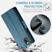 For iPhone 11 Pro CaseMe 023 Butterfly Buckle Litchi Texture RFID Anti-theft Leather Phone Case(Blue)