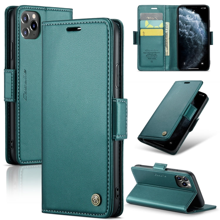 For iPhone 11 Pro CaseMe 023 Butterfly Buckle Litchi Texture RFID Anti-theft Leather Phone Case(Pearly Blue) - iPhone 11 Pro Cases by CaseMe | Online Shopping South Africa | PMC TechLife