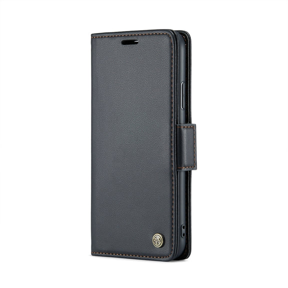 For iPhone 11 Pro Max CaseMe 023 Butterfly Buckle Litchi Texture RFID Anti-theft Leather Phone Case(Black)