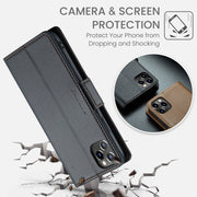 For iPhone 11 Pro Max CaseMe 023 Butterfly Buckle Litchi Texture RFID Anti-theft Leather Phone Case(Black)