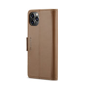 For iPhone 11 Pro Max CaseMe 023 Butterfly Buckle Litchi Texture RFID Anti-theft Leather Phone Case(Brown)