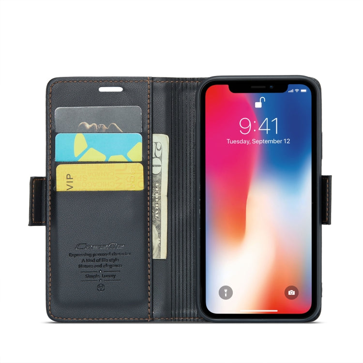 For iPhone XS Max CaseMe 023 Butterfly Buckle Litchi Texture RFID Anti-theft Leather Phone Case(Black) - More iPhone Cases by CaseMe | Online Shopping South Africa | PMC TechLife | Buy Now Pay Later Mobicred