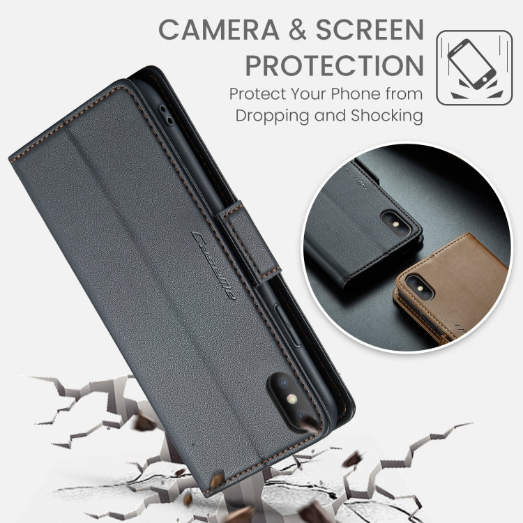 For iPhone XS Max CaseMe 023 Butterfly Buckle Litchi Texture RFID Anti-theft Leather Phone Case(Black) - More iPhone Cases by CaseMe | Online Shopping South Africa | PMC TechLife | Buy Now Pay Later Mobicred
