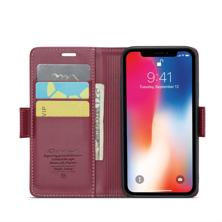 For iPhone XS Max CaseMe 023 Butterfly Buckle Litchi Texture RFID Anti-theft Leather Phone Case(Wine Red) - More iPhone Cases by CaseMe | Online Shopping South Africa | PMC TechLife | Buy Now Pay Later Mobicred