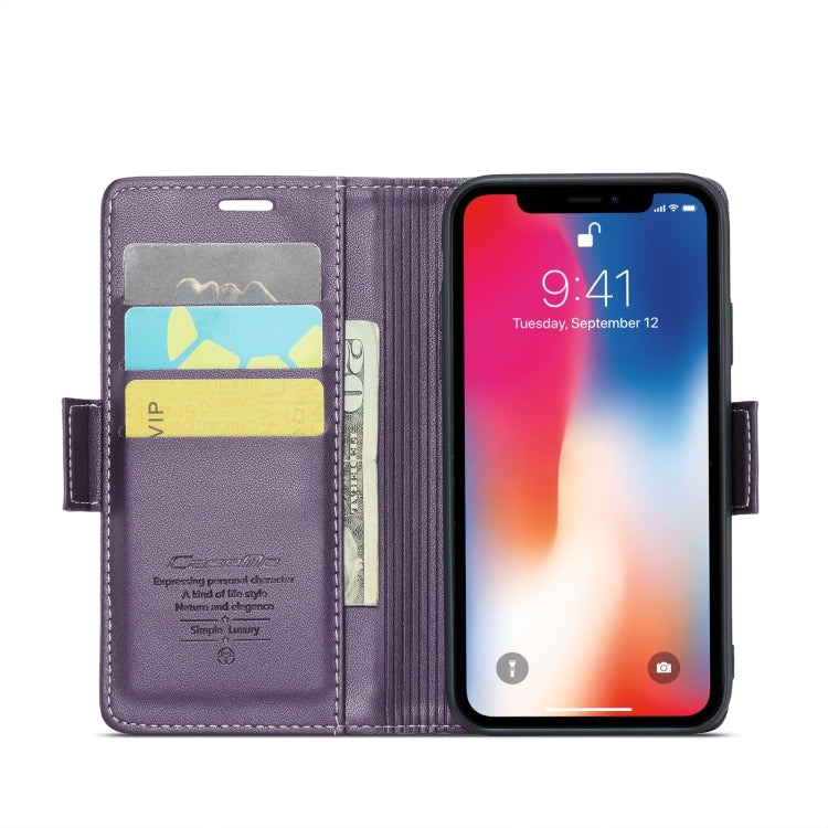 For iPhone XS Max CaseMe 023 Butterfly Buckle Litchi Texture RFID Anti-theft Leather Phone Case(Pearly Purple) - More iPhone Cases by CaseMe | Online Shopping South Africa | PMC TechLife | Buy Now Pay Later Mobicred