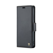 For iPhone XR CaseMe 023 Butterfly Buckle Litchi Texture RFID Anti-theft Leather Phone Case(Black)