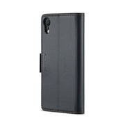 For iPhone XR CaseMe 023 Butterfly Buckle Litchi Texture RFID Anti-theft Leather Phone Case(Black)