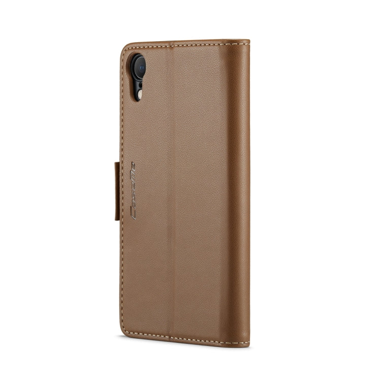 For iPhone XR CaseMe 023 Butterfly Buckle Litchi Texture RFID Anti-theft Leather Phone Case(Brown) - More iPhone Cases by CaseMe | Online Shopping South Africa | PMC TechLife | Buy Now Pay Later Mobicred