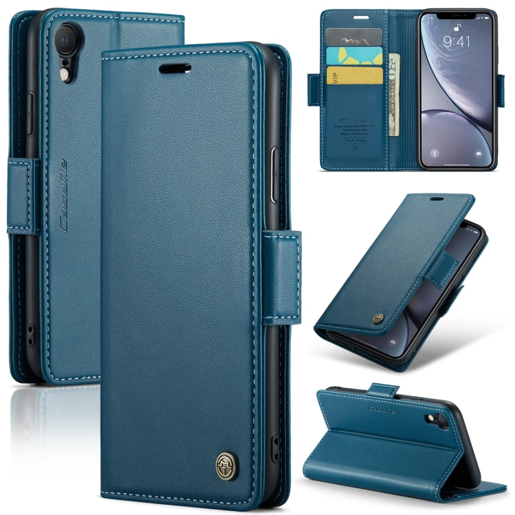 For iPhone XR CaseMe 023 Butterfly Buckle Litchi Texture RFID Anti-theft Leather Phone Case(Blue) - More iPhone Cases by CaseMe | Online Shopping South Africa | PMC TechLife | Buy Now Pay Later Mobicred