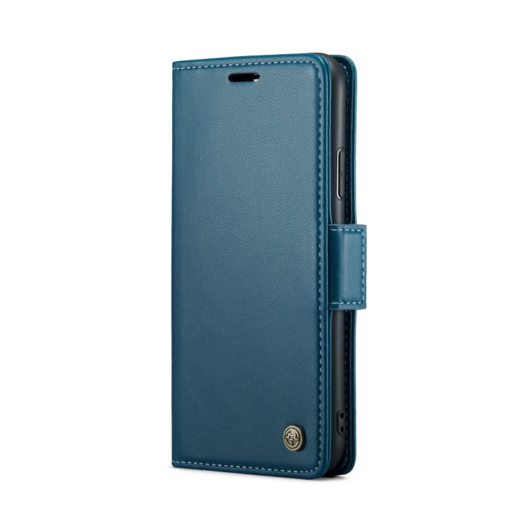 For iPhone XR CaseMe 023 Butterfly Buckle Litchi Texture RFID Anti-theft Leather Phone Case(Blue)