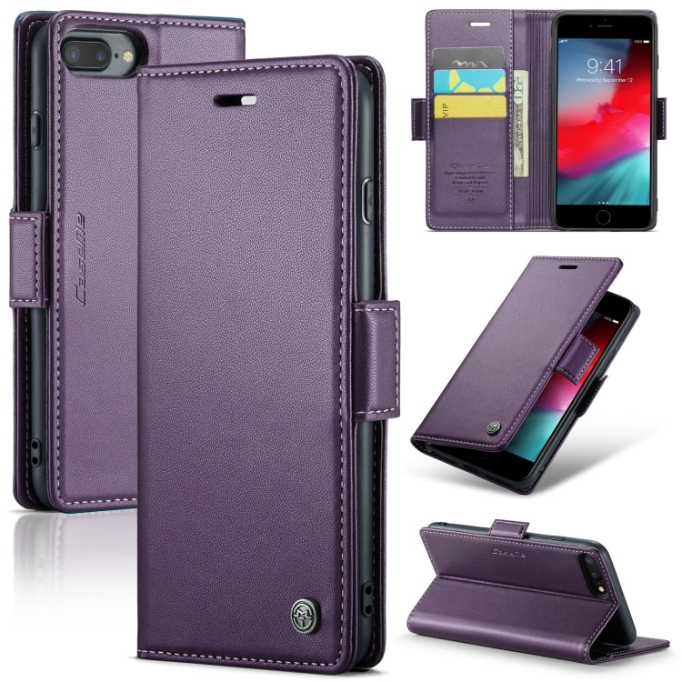 For iPhone 6 Plus/7 Plus/8 Plus CaseMe 023 Butterfly Buckle Litchi Texture RFID Anti-theft Leather Phone Case(Pearly Purple) - More iPhone Cases by CaseMe | Online Shopping South Africa | PMC TechLife | Buy Now Pay Later Mobicred