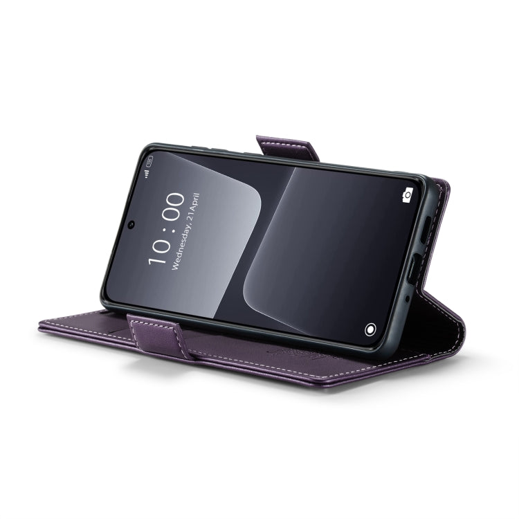 For Xiaomi 13 CaseMe 023 Butterfly Buckle Litchi Texture RFID Anti-theft Leather Phone Case(Pearly Purple) - free shipping - PMC TechLife - Order now!