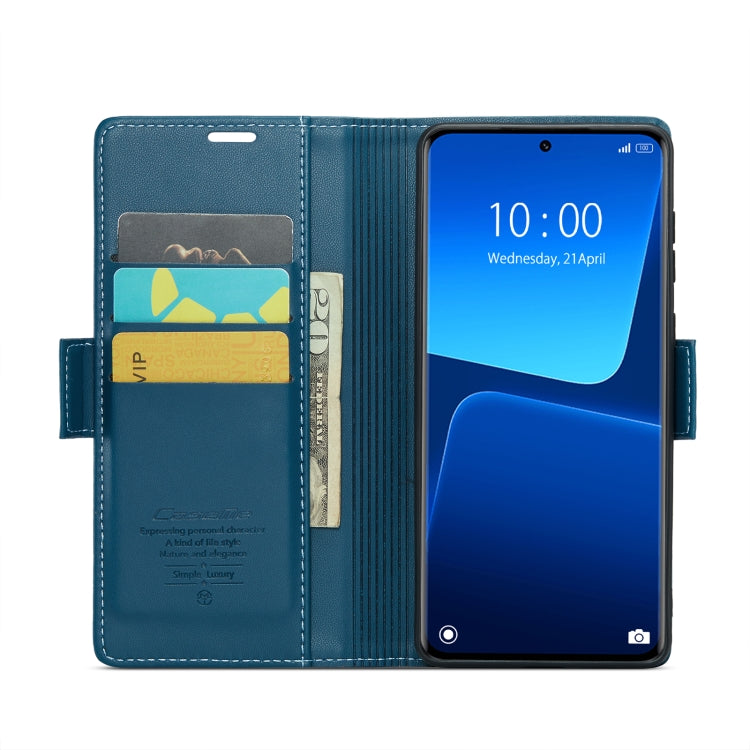 For Xiaomi 13 Pro CaseMe 023 Butterfly Buckle Litchi Texture RFID Anti-theft Leather Phone Case(Blue) - free shipping - PMC TechLife - Order now!