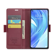 For Xiaomi Mi 11 Lite CaseMe 023 Butterfly Buckle Litchi Texture RFID Anti-theft Leather Phone Case(Wine Red)
